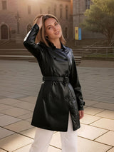 Women’s Spring Autumn Trench Coat Jacket – Lightweight Belted Commuter Outerwear