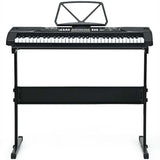 61 Key Keyboard Piano Starter Set with LCD Screen, Portable Digital Piano with Headphone, Foldable Piano Bench, Dual Power Supply