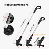 Cordless Grass Trimmer with High-Power Battery - Lightweight Lawn Edger for Easy Yard Maintenance