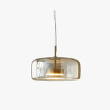 LED Pendant Lamps Golden Amber Metal Glass Bedroom