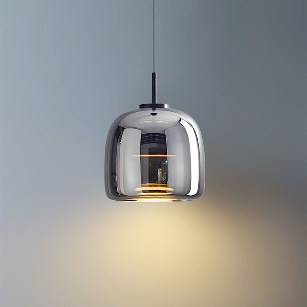 LED Pendant Lamps Golden Amber Metal Glass Bedroom