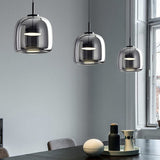 LED Pendant Lamps Golden Amber Metal Glass Bedroom