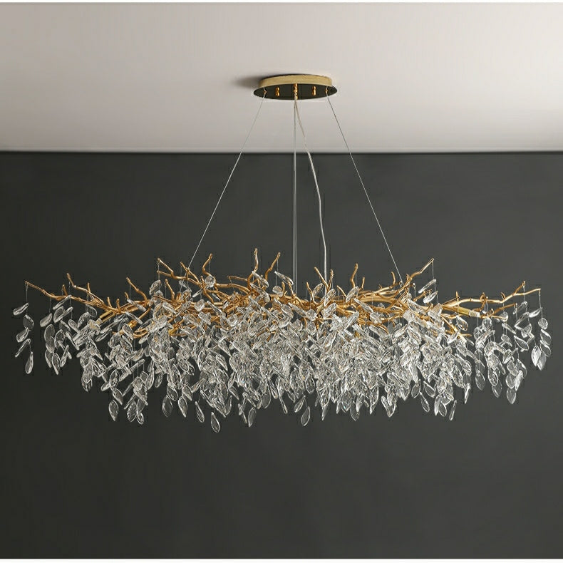 French Style Crystal Chandelier with Branch Design for Living Room & Dining Room Lighting