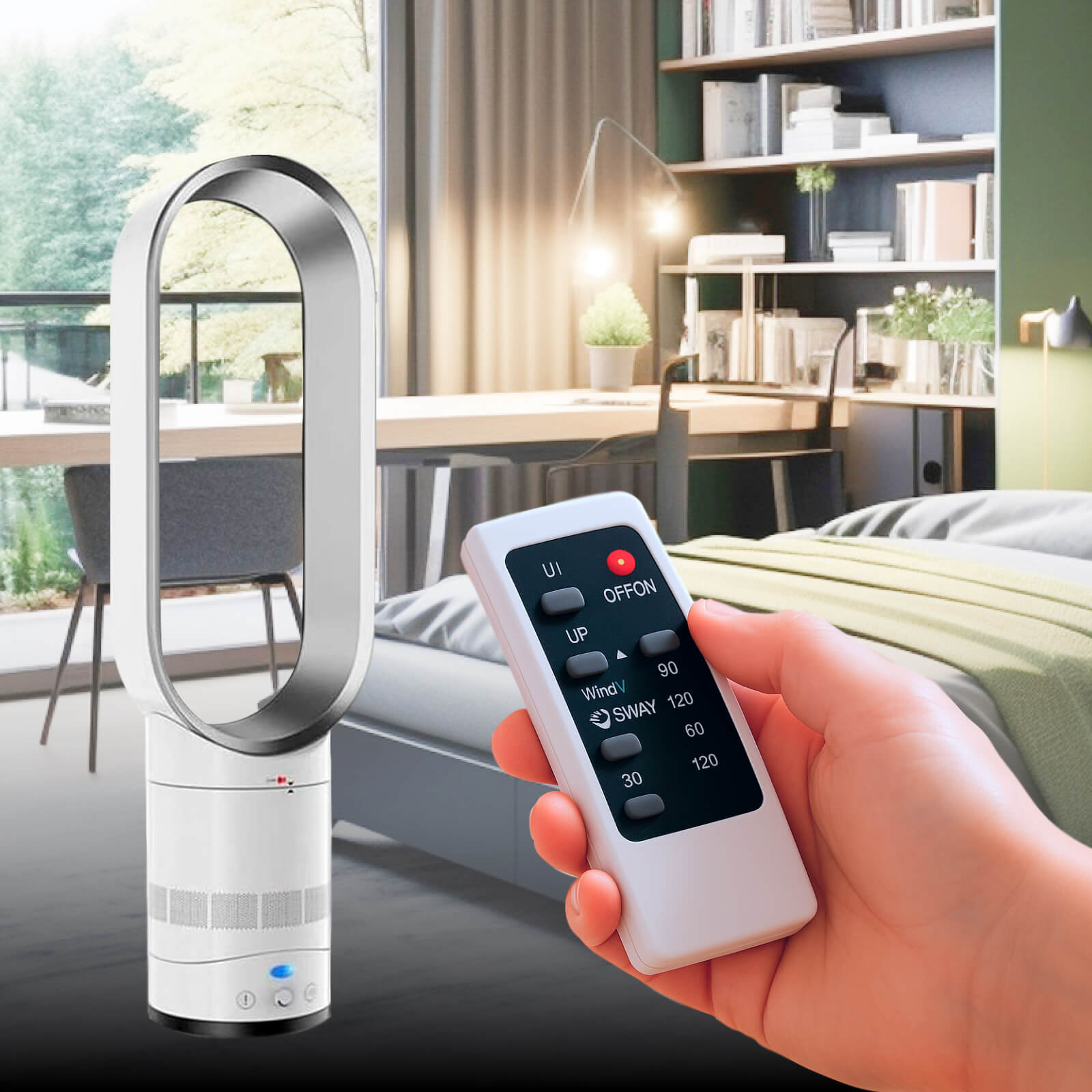 16 Inch Bladeless Fan With Remote Control