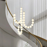 LED White Necklace Chandelier - Modern Pendant Light Fixture for Dining Room & Living Space