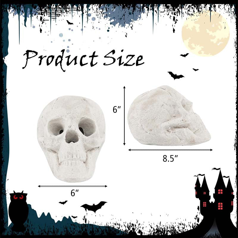 Halloween Fire Pit Skull Ceramic, Fireproof Human Skull Fire Pit Stones, Reusable Fire Pit Skull Shaped Halloween Decoration
