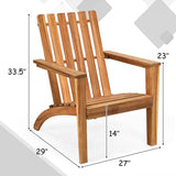 Adirondack Chair Acacia Wood Outdoor Patio Chair, Weather Resistant Campfire Chair for Lawn Seating