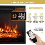 58" Fireplace TV Stand for TVs up to 65" with 18" 1400W 5000 BTU Electric Fireplace Heater Insert Built-in Thermostat, 6H Timer
