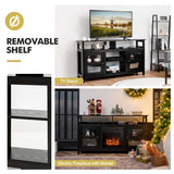 58" Fireplace TV Stand for TVs up to 65" with 18" 1400W 5000 BTU Electric Fireplace Heater Insert Built-in Thermostat, 6H Timer