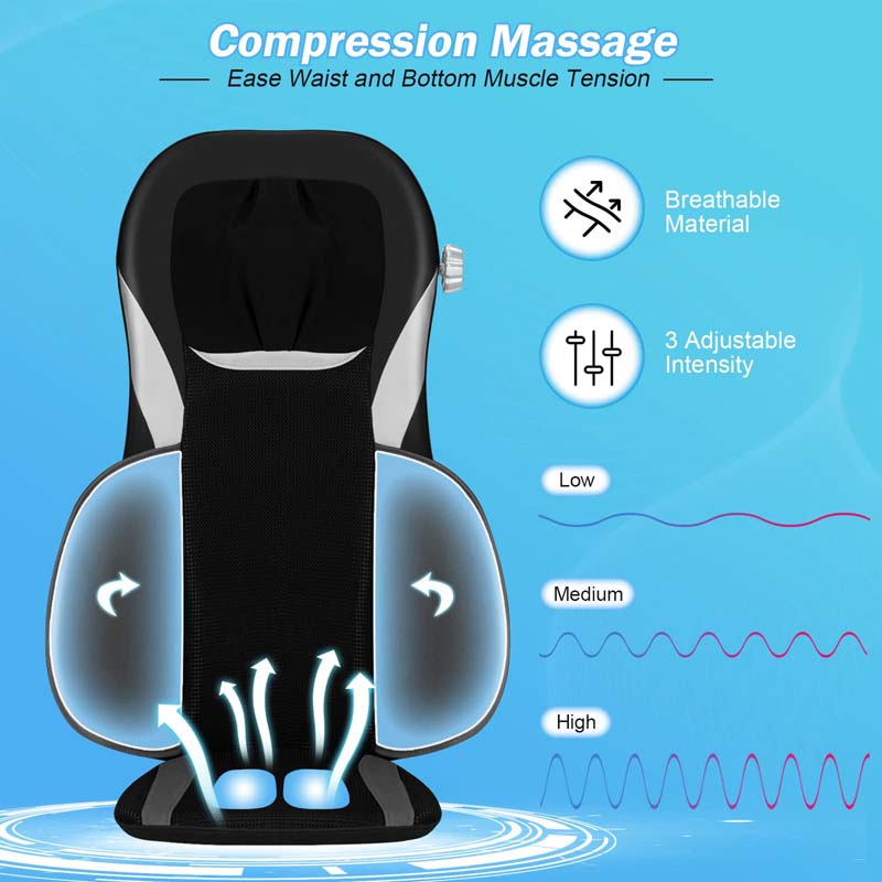 Electric Massage Chair Cushion Shiatsu Full Back Massager Neck Massage Pad with Heat, Car Seat Massager for Home Office
