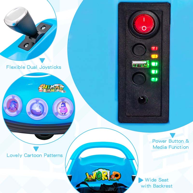 Electric Toddler Bumper Car with Remote Control, Flashing LED Light & Music, 12V Battery Powered Baby Ride on Bumper Toy Car