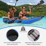 2-Person Inflatable Kayak Set with 2 Aluminium Oars & Repair Kit, 12.5Ft 507lbs Portable Fishing Touring Kayaks for Adults