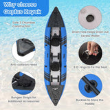 2-Person Inflatable Kayak Set with 2 Aluminium Oars & Repair Kit, 12.5Ft 507lbs Portable Fishing Touring Kayaks for Adults