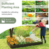 8 x 4 x 1 FT Metal Raised Garden Bed with Open-Ended Base, Large Outdoor Metal Planter Box for Vegetable Fruit Herb Flower