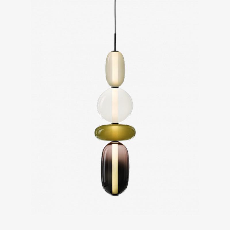 Glass Pendant Light Fixture with Candied Finish for Kitchen Island & Dining Room Lighting