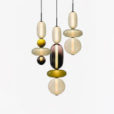 Glass Pendant Light Fixture with Candied Finish for Kitchen Island & Dining Room Lighting
