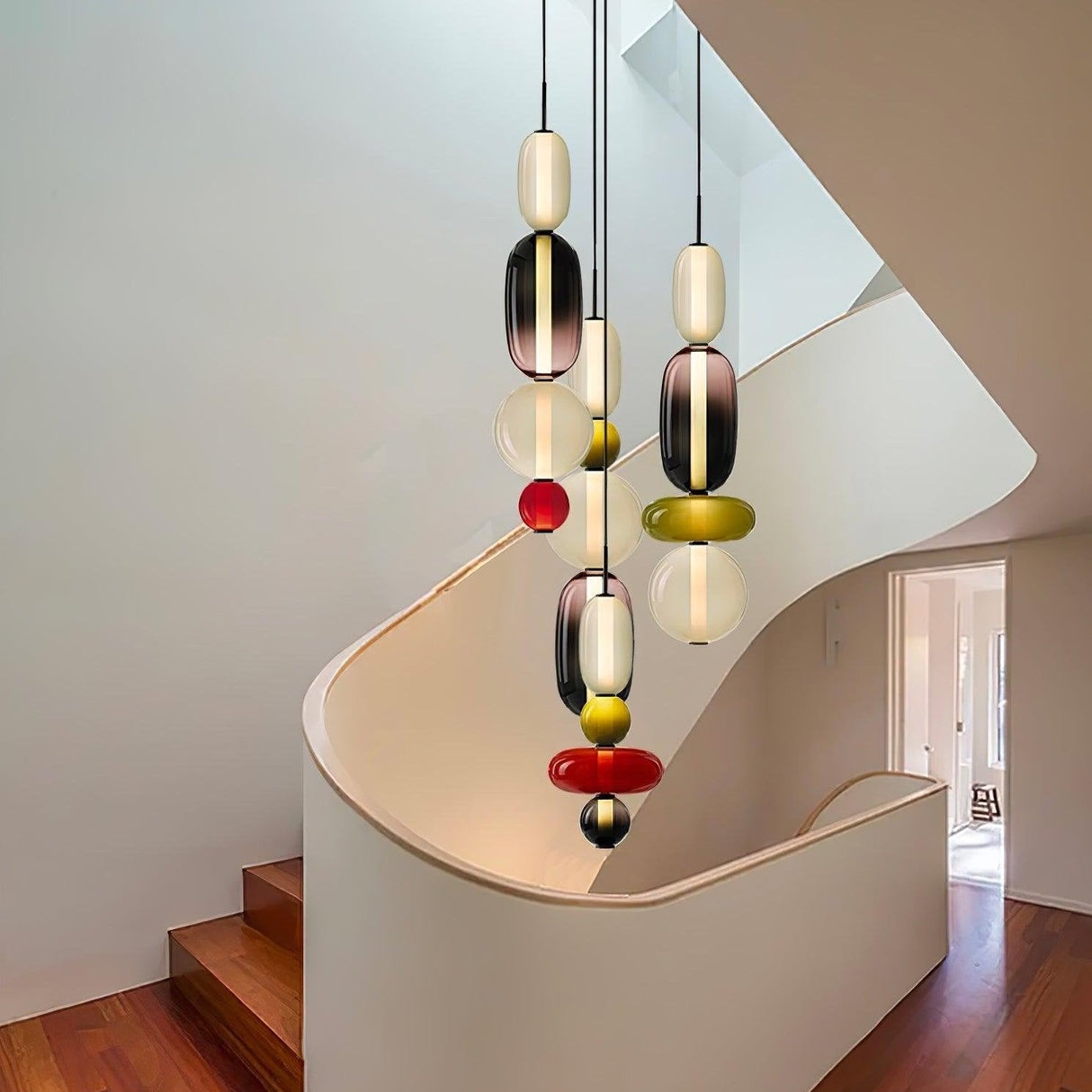 Glass Pendant Light Fixture with Candied Finish for Kitchen Island & Dining Room Lighting