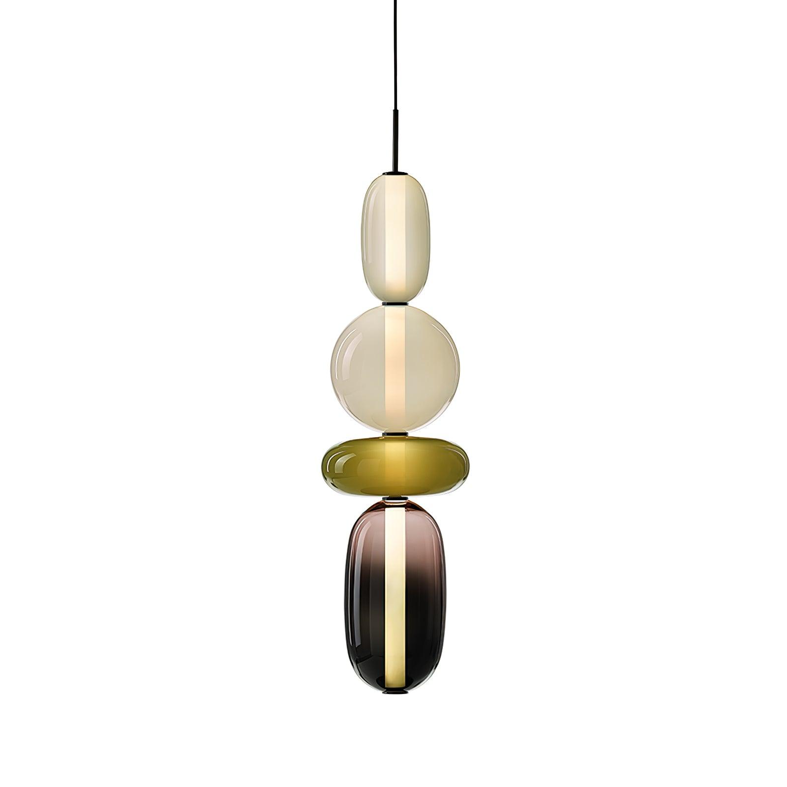 Glass Pendant Light Fixture with Candied Finish for Kitchen Island & Dining Room Lighting