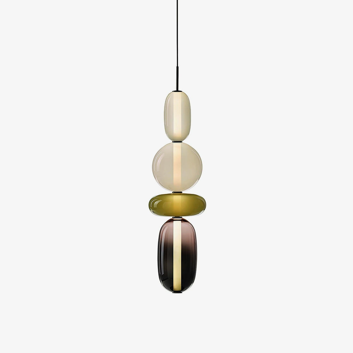 Glass Pendant Light Fixture with Candied Finish for Kitchen Island & Dining Room Lighting
