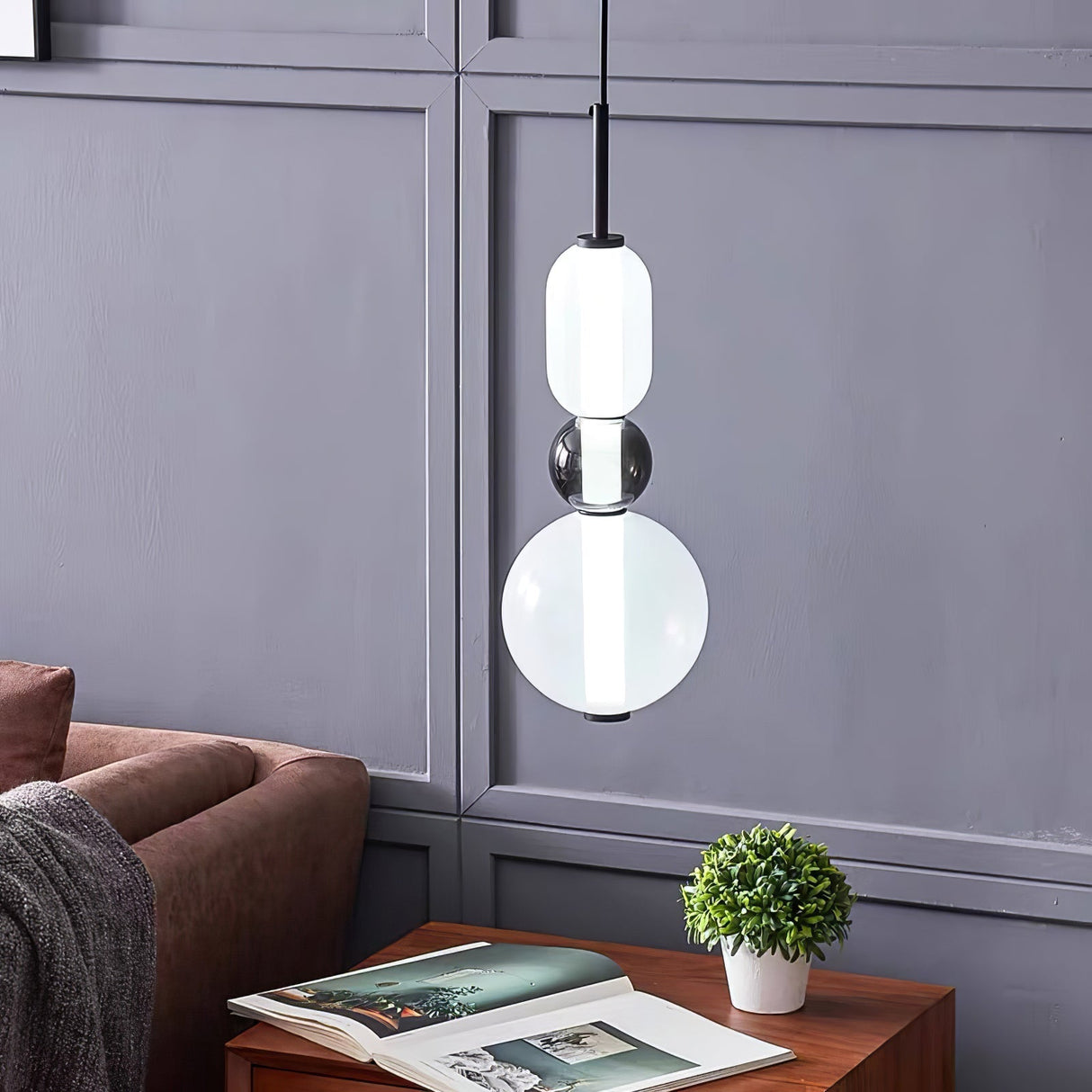 Glass Pendant Light Fixture with Candied Finish for Kitchen Island & Dining Room Lighting