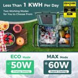 42-Quart Dual-zone Car Refrigerator Cooler with Wheels, Portable Car Fridge Freezer for RV Camping, 12V/24V DC, 100-240V AC