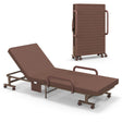 Folding Rollaway Bed with Mattress for Adult, Portable Guest Bed Frame with Adjustable 6 Position & Side Storage Pocket