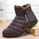 Men’s Waterproof Warm Cotton Zipper Snow Ankle Boots