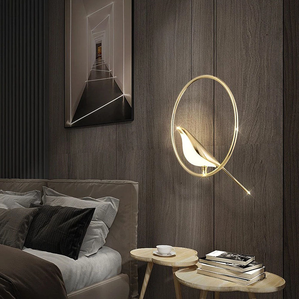Circle Pendant Lamp with Bird Motifs – Modern Lighting Fixture for Home Decor & Unique Ceiling Design