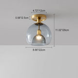 Modern Grey Glass Ceiling Light Fixture for Hallway & Entryway Lighting