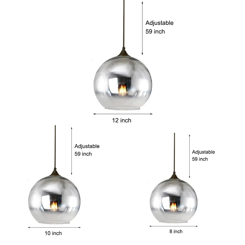 Light Master - Modern Globe Design Glass Pendant Lamp with LED Lighting for Kitchen and Dining Room