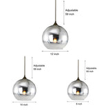 Light Master - Modern Globe Design Glass Pendant Lamp with LED Lighting for Kitchen and Dining Room