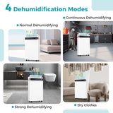 57 Pint Dehumidifier for Home & Basement, 4500 Sq. Ft Portable Dehumidifier with 12" Auto Drain Hose, 3-Color Indicator & Dry Clothes Mode
