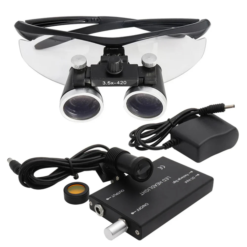 Dental Loupes Magnifier with & LED Headlight for Precision Work