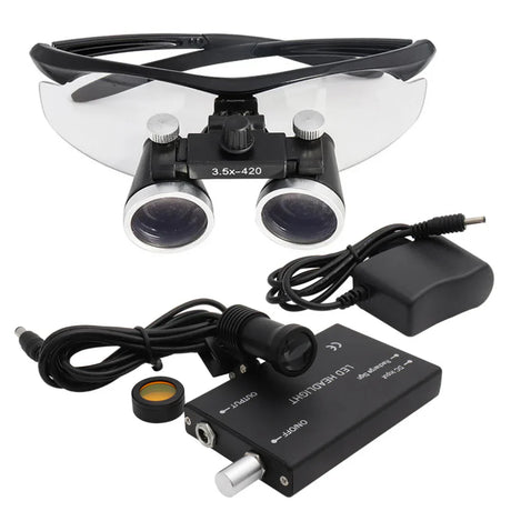Dental Loupes Magnifier with & LED Headlight for Precision Work