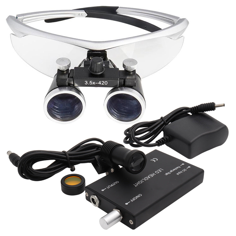 Dental Loupes Magnifier with & LED Headlight for Precision Work
