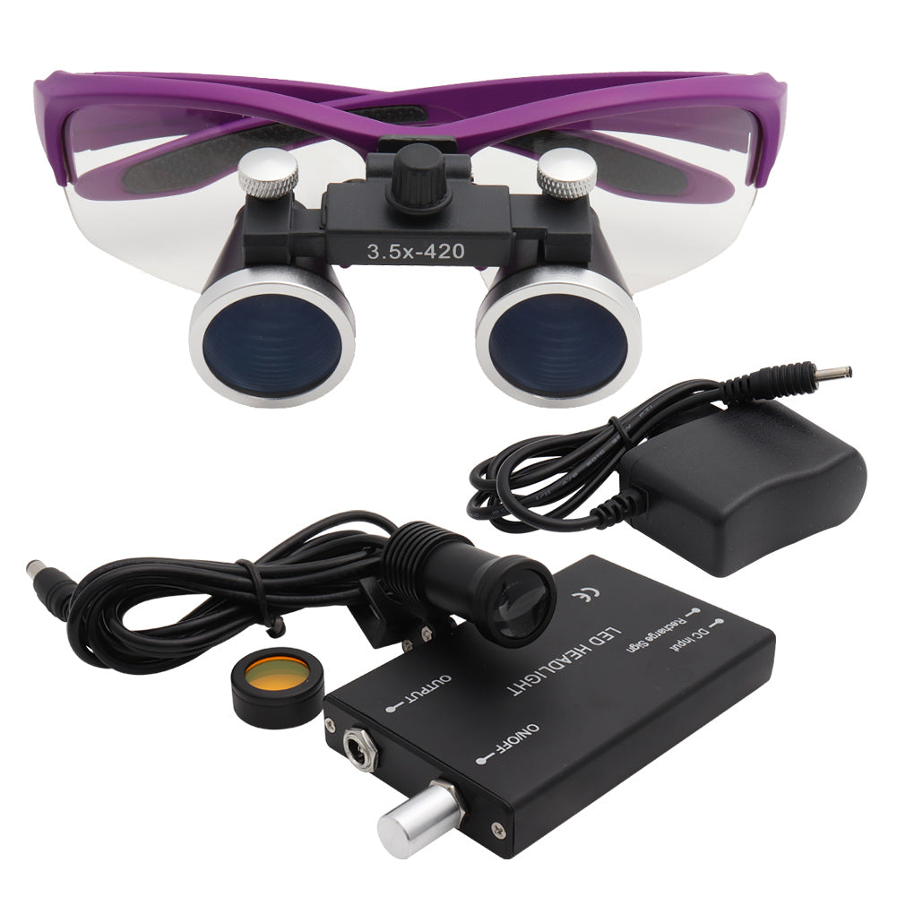 Dental Loupes Magnifier with & LED Headlight for Precision Work