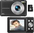 Portable Digital Camera 1080P 44MP with 16X Zoom – Compact Vlogging Camera with LCD Screen, Rechargeable, Perfect for Teens and Students