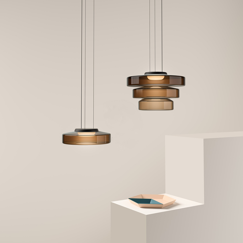 Bauhaus Style Glass Pendant Light Fixture for Kitchen Island & Dining Room