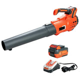 20V Cordless Leaf Blower with Battery & Charger, 5-Speed Electric Blower for Lawn Care, Battery Powered Leaf Blower Lightweight