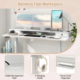 Electric Standing Desk with 2 Drawers, 3 Memory Positions, 63" x 24" Height Adjustable Electric Sit Stand Desk for Home Office Bedroom