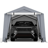 10 x 16 FT Outdoor Heavy-Duty Metal Carport Portable Garage Car Canopy with 2 Removable Doors