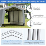 10 x 16 FT Outdoor Heavy-Duty Metal Carport Portable Garage Car Canopy with 2 Removable Doors