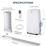 12000 BTU 3-in-1 Portable Air Conditioner Air Cooler Fan Dehumidifier with Remote Control & Touch Panel, 3 Speeds