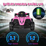 Kids Ride on Formula Racing Car, 12V Battery Powered Electric Racing Truck with Shock Absorbing Wheels