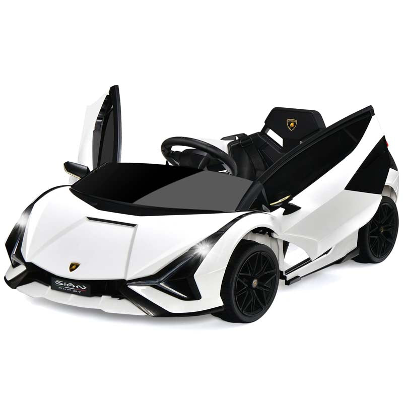12V Licensed Lamborghini Sian FKP 37 Kids Ride-On Car with Remote, Electric Toy Roadster Carbon Fiber Textured for Toddler