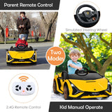 12V Licensed Lamborghini Sian FKP 37 Kids Ride-On Car with Remote, Electric Toy Roadster Carbon Fiber Textured for Toddler