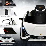 12V Licensed Lamborghini Sian FKP 37 Kids Ride-On Car with Remote, Electric Toy Roadster Carbon Fiber Textured for Toddler