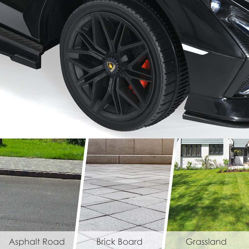 12V Licensed Lamborghini Sian FKP 37 Kids Ride-On Car with Remote, Electric Toy Roadster Carbon Fiber Textured for Toddler