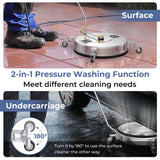 16.5" 2-in-1 Pressure Washer Surface Cleaner w/Casters, 4000 PSI Stainless Steel Undercarriage Pressure Washer Attachment