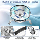 16.5" 2-in-1 Pressure Washer Surface Cleaner w/Casters, 4000 PSI Stainless Steel Undercarriage Pressure Washer Attachment